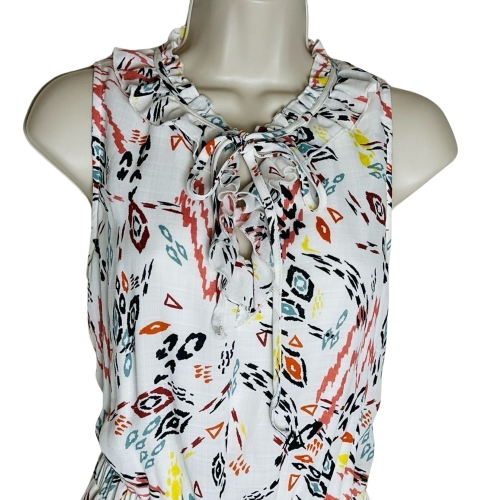 Hummingbird Womens Tiered Ruffle Dress Size S Tie Neck Western Bohemian - Picture 6 of 11